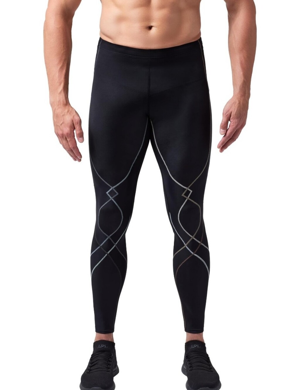 CW-X Black Performance Compression Running Training  Leggings with Subtle Logo M